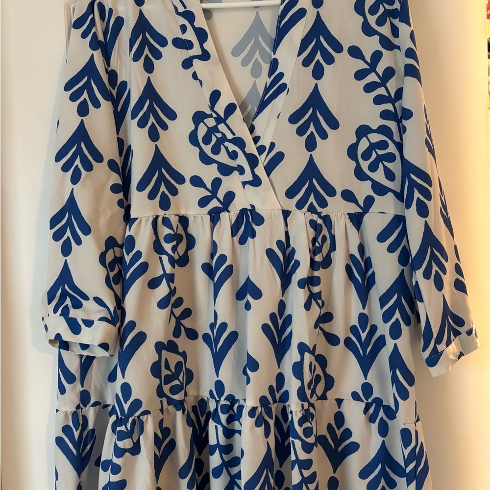 Sunday Blue and White Floral Dress